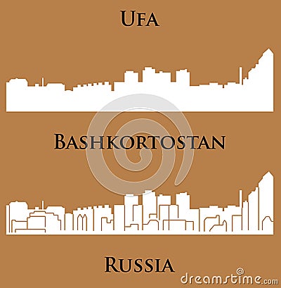 Ufa, Bashkortostan, Russia, city silhouette Vector Illustration