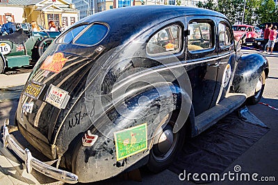 Ufa, Russia, 22 June 2019: The 7th Peking to Paris Motor Challenge. Ford Deluxe Fordor is a American luxury car 1940 Editorial Stock Photo