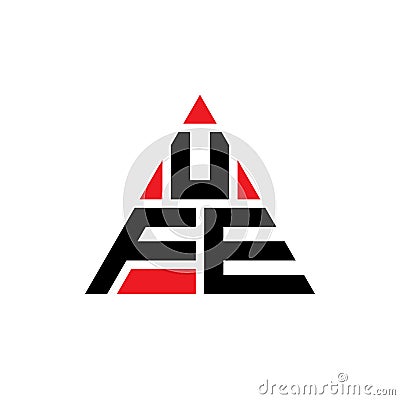 UFE triangle letter logo design with triangle shape. UFE triangle logo design monogram. UFE triangle vector logo template with red Vector Illustration