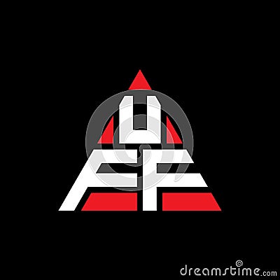 UFF triangle letter logo design with triangle shape. UFF triangle logo design monogram. UFF triangle vector logo template with red Vector Illustration