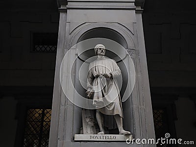 Uffizi florence outdoor statue famous donatello Editorial Stock Photo