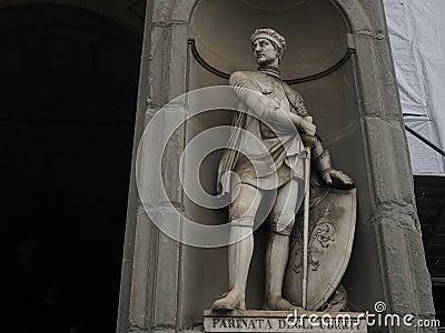 Uffizi florence outdoor statue famous farinata degli uberti Editorial Stock Photo