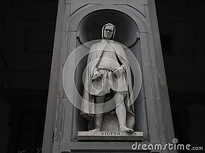 Uffizi florence outdoor statue famous giotto Editorial Stock Photo