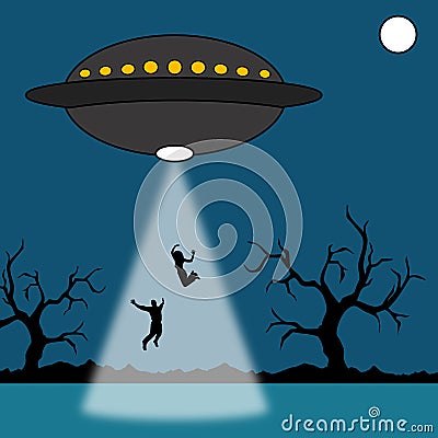 Ufo abduction Stock Photo