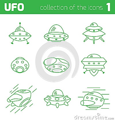 Ufo alien ships icon part one Vector Illustration