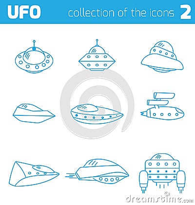 Ufo alien ships icon part two Vector Illustration