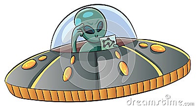 UFO Confused Vector Illustration