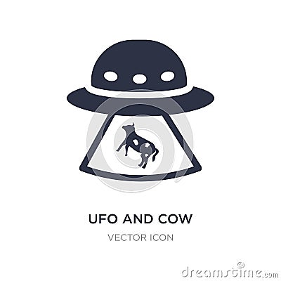 ufo and cow icon on white background. Simple element illustration from Astronomy concept Vector Illustration