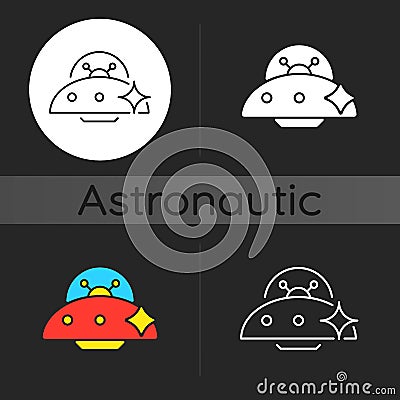 Ufo dark theme icon Vector Illustration