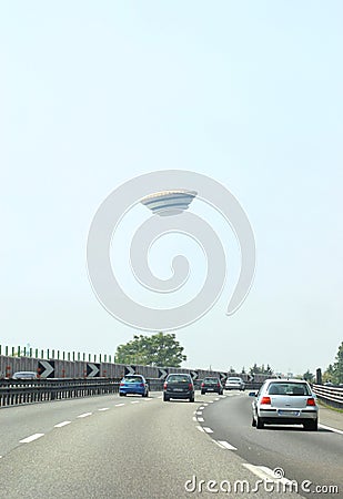 UFO encounter Stock Photo