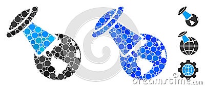 UFO Explores Earth Composition Icon of Circle Dots Stock Photo