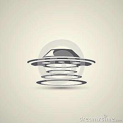 Ufo flying saucer vector icon Vector Illustration