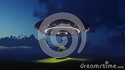 Ufo over nature Stock Photo