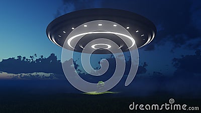 Ufo over nature Stock Photo