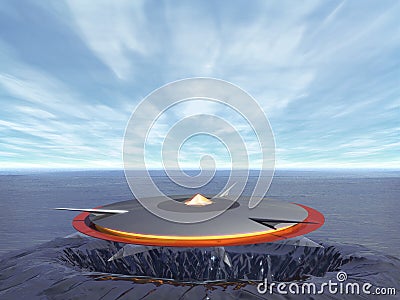 Ufo at sea Stock Photo