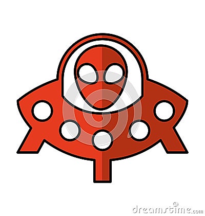 Ufo toy baby isolated icon Vector Illustration