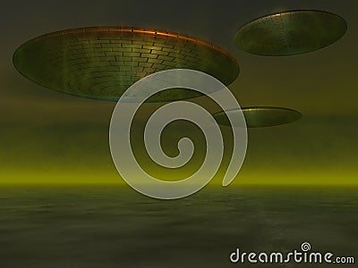 UFO - Unidentified Flying Object Cartoon Illustration