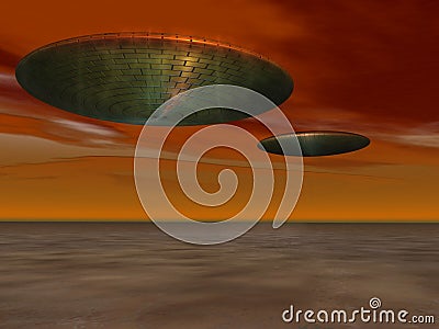 UFO - Unidentified Flying Object Cartoon Illustration