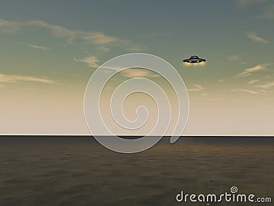 UFO - Unidentified Flying Object Cartoon Illustration