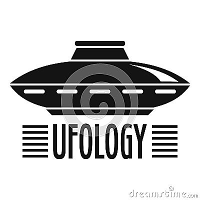 Ufology ship logo, simple style Vector Illustration