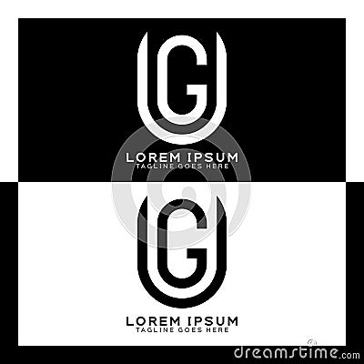 UG initial letter logo. Alphabet U and G pattern design monogram Vector Illustration