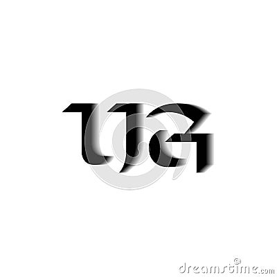 UG Monogram Shadow Shape Style Vector Illustration