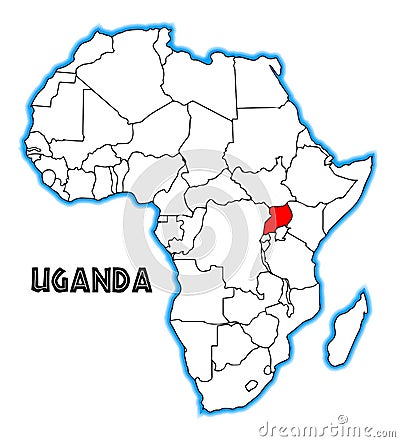 Uganda Africa Map Vector Illustration