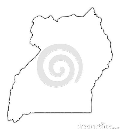 Uganda outline map Stock Photo