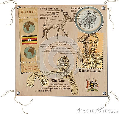 Uganda - Pictures of Life, Vector Illustration