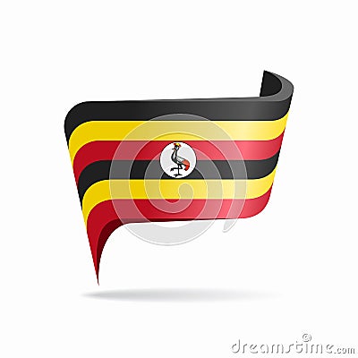 Ugandan flag map pointer layout. Vector illustration. Vector Illustration