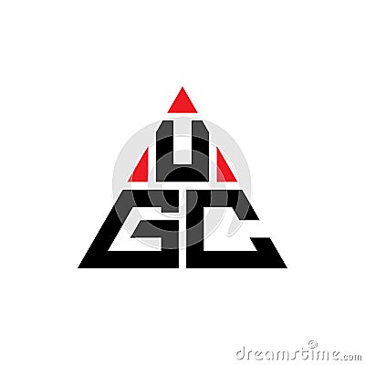 UGC triangle letter logo design with triangle shape. UGC triangle logo design monogram. UGC triangle vector logo template with red Vector Illustration