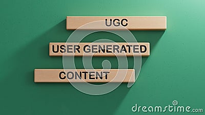 UGC user generated content symbol. Concept words UGC user generated content on wooden blocks.UGC user generated content concept Stock Photo