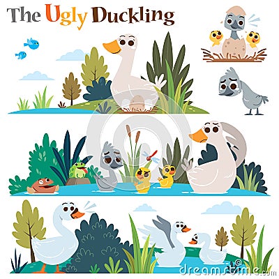 The ugly duckling Vector Illustration