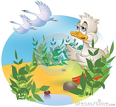 The Ugly Duckling Vector Illustration