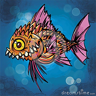 Ugly sharpteeth fish Stock Photo