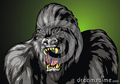 Ugly gorila monkey Vector Illustration