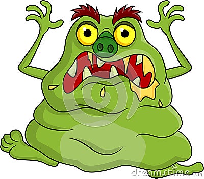 Ugly monster cartoon Vector Illustration