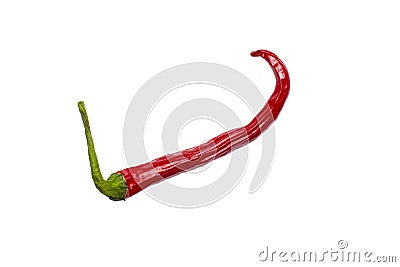 Ugly red chili pepper isolated on white Stock Photo