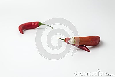 Ugly red hot chilli pepper with mold Stock Photo