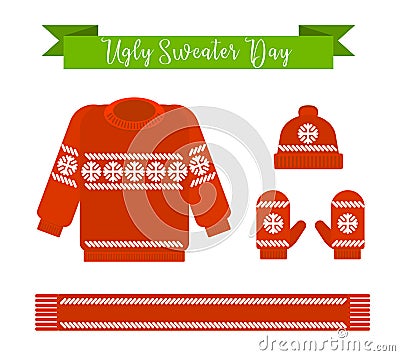 Ugly sweater day. Vector Illustration