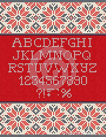 Ugly sweater Season Winter Sale Poster. Knitted background pattern scandinavian ornaments. Vector Illustration