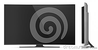 UHD Smart Tv with Curved Screen Stock Photo