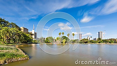 Uhuru Park And Nairobi Skyline, Kenya Stock Photo