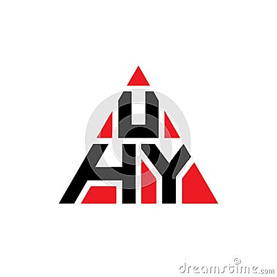 UHY triangle letter logo design with triangle shape. UHY triangle logo design monogram. UHY triangle vector logo template with red Vector Illustration