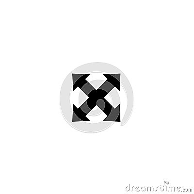 UI Arrows - outline icon set stock illustration. Separating Arrows, Merging Arrows, Zoom in, Zoom Out,Infinity Arrow Vector Illustration