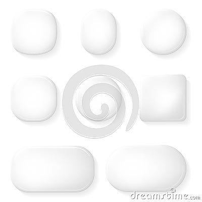 UI Buttons Glass App Icons Transparent Design Elements Vector Illustration Vector Illustration