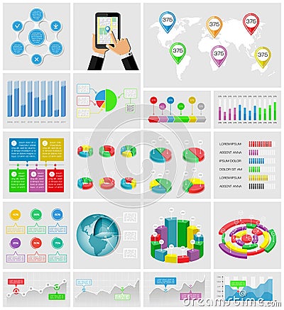 Ui, elements of infographics collection Vector Illustration