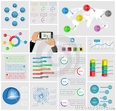 Ui, elements of infographics collection Vector Illustration