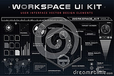 UI hud infographic interface web elements Vector Illustration
