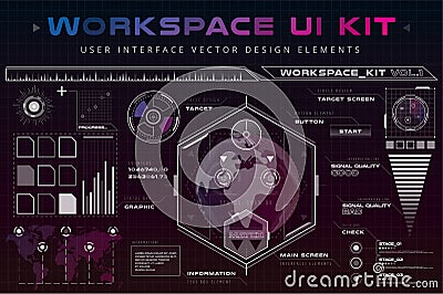 UI hud infographic interface web elements Vector Illustration
